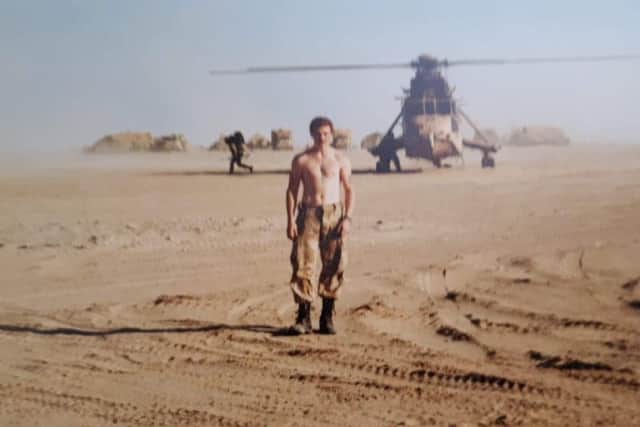 Andrew when serving in the first Gulf War as part of the Royal Signals.