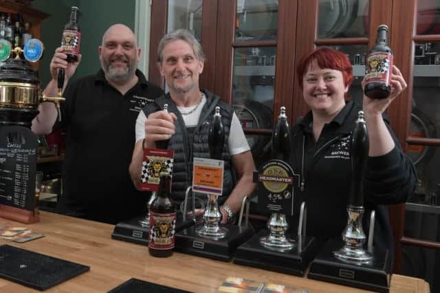 The launch event for Crankshaft Brewery based in Leyland who are launching a new beer for Carl Fogarty at Cann Bridge Ale House, with Angela and Haydn Williams