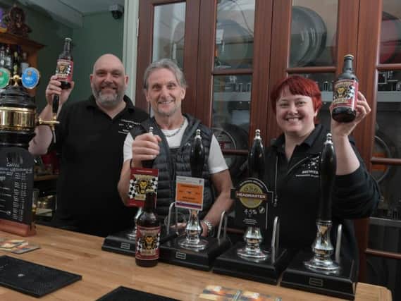 The launch event for Crankshaft Brewery based in Leyland who are launching a new beer for Carl Fogarty at Cann Bridge Ale House, with Angela and Haydn Williams