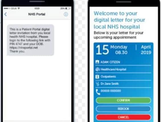 Example of how a digital outpatients letter might look