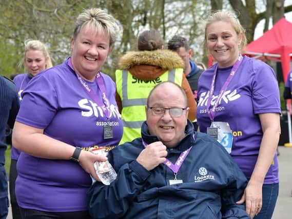 Sharon Dickinson (left) with her husband Shaun, of Coppull, and friend Wendy Speakman, at the Resolution Run in Blackpool
ABNM Photography