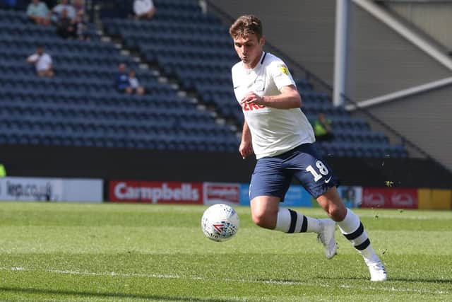PNE midfielder Ryan Ledson in action against Ipswich