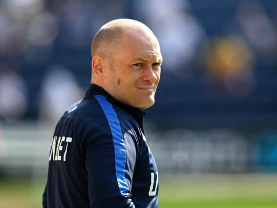 Preston manager Alex Neil watches from the touchline against Ipswich at Deepdale