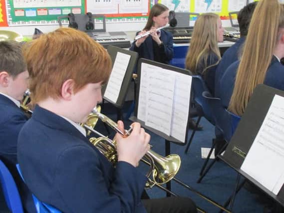 Students from Carr Hill orchestra took part in workshops with members of the BBC Philharmonic Orchestra