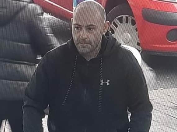 Police would like to speak to this man in relation to shoplifting from Asda in Clayton-le-Woods. A quantity of childrens toys and ready meals were taken.