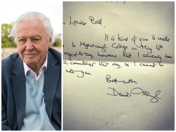 Letter from Sir David Attenborough to Myerscough College (Penny Dixie/2020Vision)