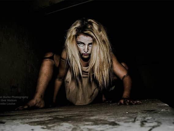 Rebecca Douglas modelling extreme make up
Photo by Michael Burke Photography