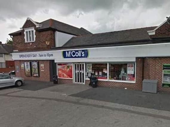 Police were called at around 9.30pm on Monday (April 22) to reports of a robbery at McColl's in Harewood Road.
