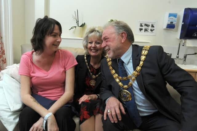 2014: The annual Mayoral Christmas visit to staff and patients at St Catherine's Hospice. Mayor and Mayoress of South Ribble, Coun Graham Walton, and his wife Karen with Clare Carter (JPIMedia)
