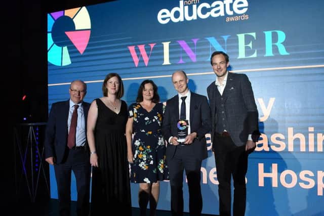 UCLan representatives receiving the Business/Industry Collaboration  University Sector award.