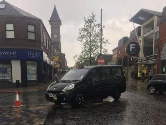 A black cab is the latest vehicle to crash into the Fishergate bollard (Friday, April 26) Pic - @BlueMerleBill