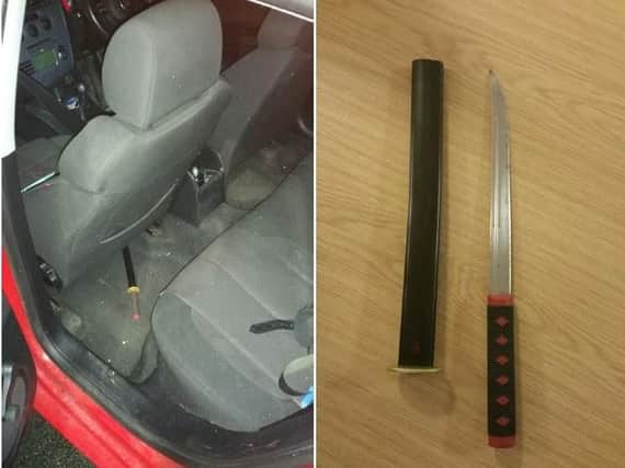 The samurai knife discovered in a car in Preston last night (Photo Preston Police).