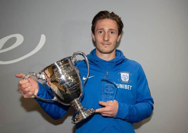 Ben Davies with Preston's Player of the Year trophy (photo courtesy of PNE)