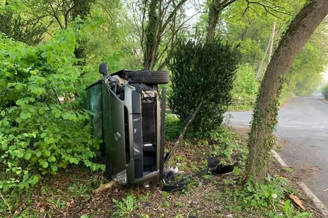 This Renault was found abandoned near the entrance to Yarrow Valley Park in Birkacre, Chorley on Tuesday, April 29. Pic - Bev Hardingham