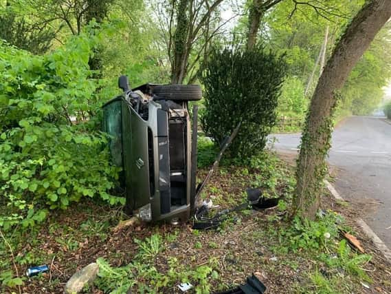 This Renault was found abandoned near the entrance to Yarrow Valley Park in Birkacre, Chorley on Tuesday, April 29. Pic - Bev Hardingham