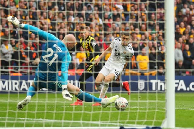 Gerard Deulofeu of Watford beats Wolves keeper John Ruddy to score the winner in the semi-final (photos: Getty)