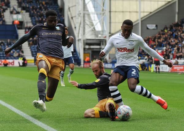 Riding a tackle from Sheffield Wednesday's Barry Bannan at Deepdale last week