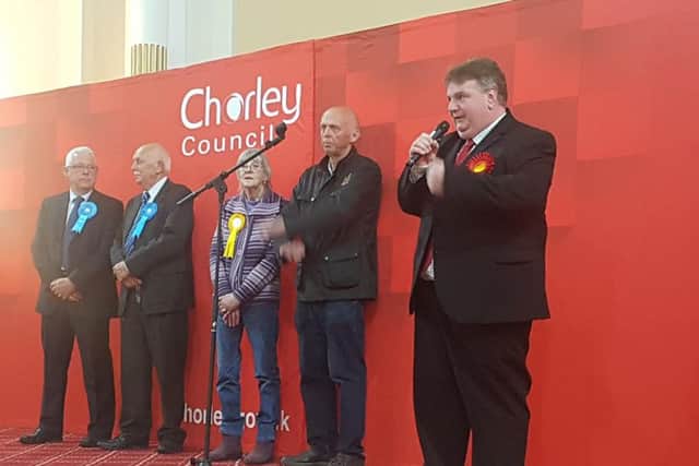 Chorley mayoral plans were thrown up in the air after Tory and mayor-to-be Gregory Morgan (far left) lost his seat in the Clayton-le-Woods & Whittle-le-Woods from the Tories ward to Labours Mark Clifford, pictured.
