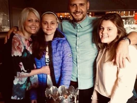 The Mills family celebrate Danny's retirement.
Claire, Ellie, Jessica and Danny Mills celebrate the former Chorley player's retirement.
