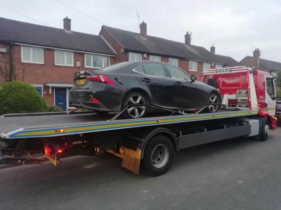 The black Lexus was recovered by police - Credit: Lancs Road Police