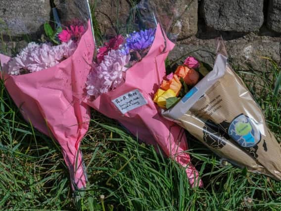 Flowers near the murder scene in Parbold