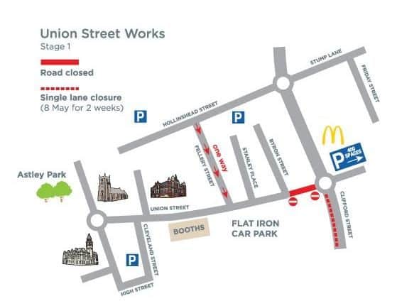 The first stage of the Union Street closure (Chorley Council)