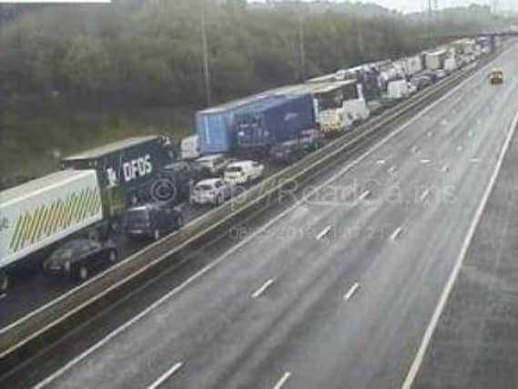 The M62 eastbound between Rochdale and Huddersfield has been closed since 5am after a police incident near a bridge.