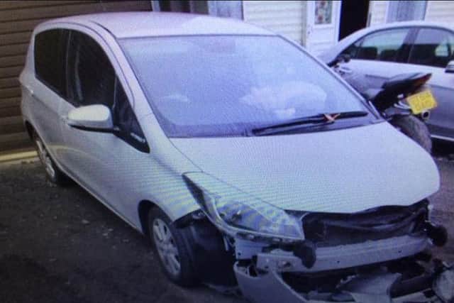 One of the cars written off after thieves crashed into parked cars in Leyland on Wednesday, May 8.