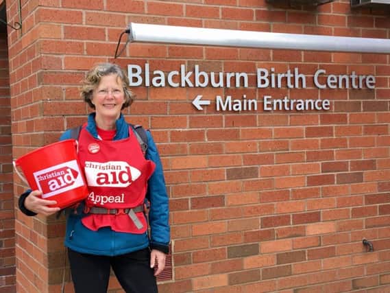 Clare Hyde, of  Knowle Green, walked 11 miles from Clitheroe to the Birth Centre at Blackburn Hospital, raising hundreds for Christian Aid.