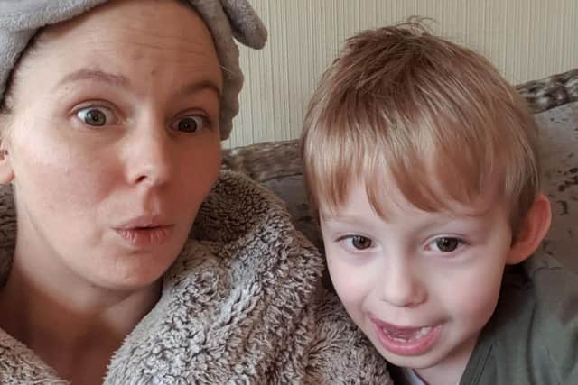Mum, Kerrie, spends her nights watching over five-year-old Ellis to prevent him being injured in the night