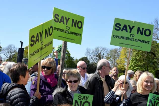 Hundreds gathered in rural Preston to demonstrate against overdevelopment.