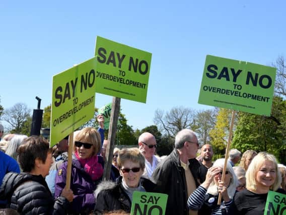 Hundreds gathered in rural Preston to demonstrate against overdevelopment.