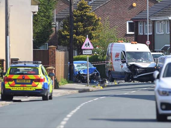 The crash happened in Severn Drive, close to Walton-le-Dale Primary School, at 7.20am (Tuesday, May 14).