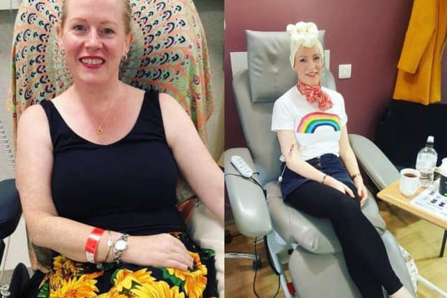 Sisters Lindsey (left) and Roisin both undergoing chemotherapy.