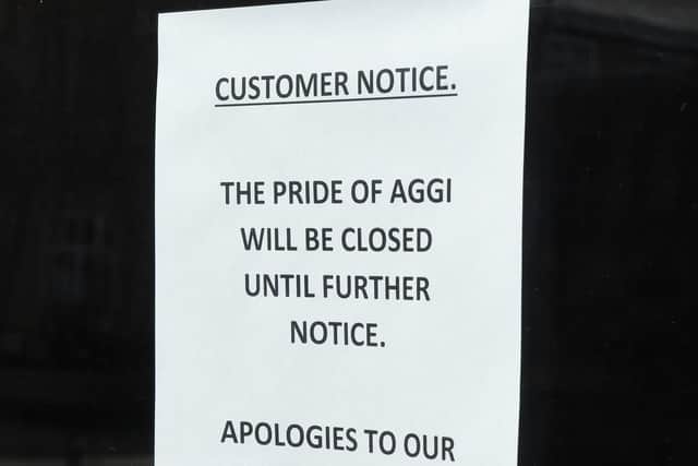 The notice in Pride of Aggi's windows