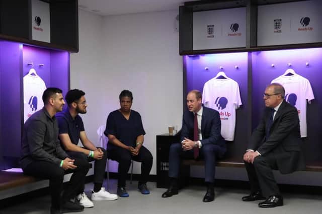 The Duke of Cambridge at the launch of a new mental health campaign at Wembley Stadium in London.