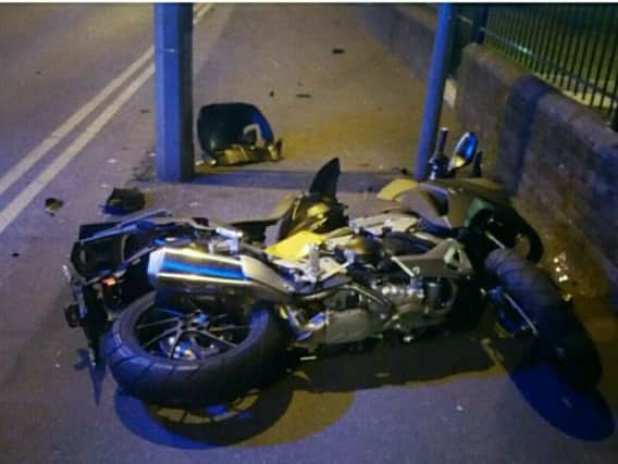 Police have launched an appeal for information after the rider of the bike was injured in a collision in Morecambe