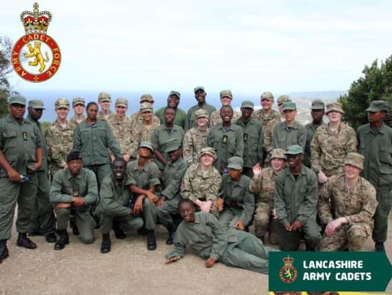 The Lancashire Army Cadet Force cadets with their compatriots from the Barbados Cadet Corps during their recent exchange trip in the Caribbean.