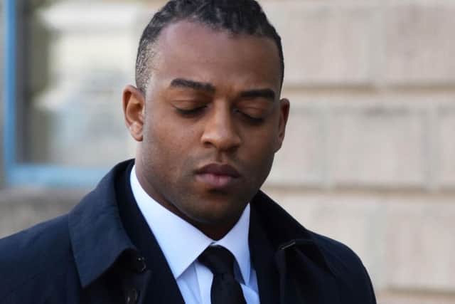 Former JLS singer Oritse Williams arriving at Wolverhampton Crown Court for the second week of a rape trial, at which he denies attacking a woman in his hotel room in the city in December 2016.