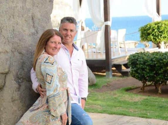 Debbie Valentine and her husband Mark on holiday