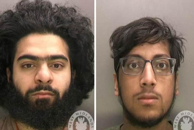 Safwaan Mansur (left) and Hanzalah Patel, who have been jailed at Birmingham Crown Court after they were convicted of preparing for terrorist acts in support of the so-called Islamic State after they attempted to travel to Syria.