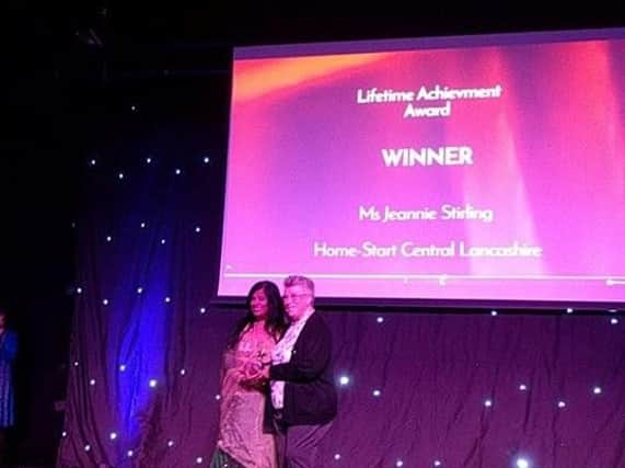 Jeannie Stirling, who has been involved with Home-Start for the past 26 years, was honoured at UCLans Volunteering and Community Leadership Awards at Venue 53.