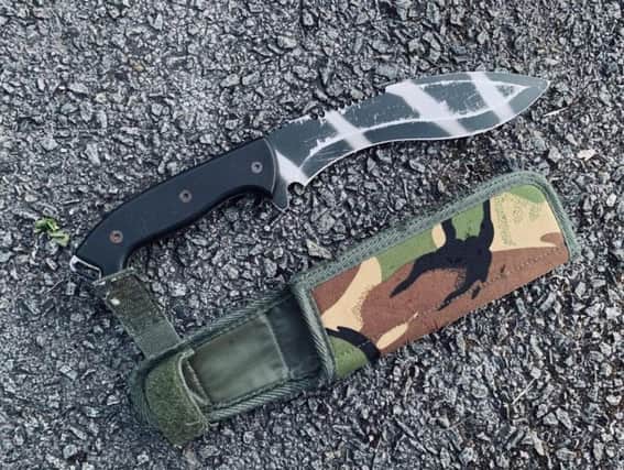 Officers seized this knife during a stop and search in Preston city centre last night (May 23)