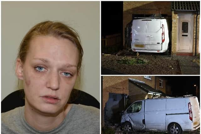 90-year-old Joan Woodier, died after Tracy Bibby (pictured), 35, had been 'showing off' before she lost control of the Ford Transit and it smashed through the front of her home in Clevedon, north Somerset.