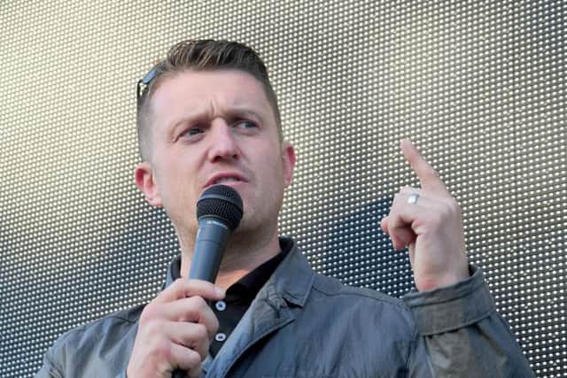 Tommy Robinson during his recent visit to Preston