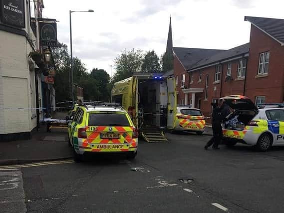 The scene of the attack outside The New Fleece Inn in Preston
