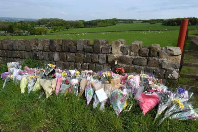 Flowers close to where Alex's body was found near Parbold Hill