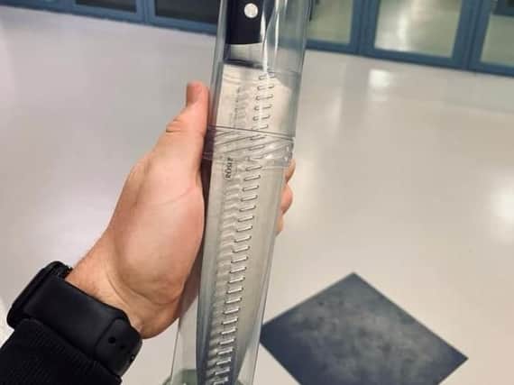 Police seized this 9" knife from a 15-year-old boy in Haslam Park in the early hours of Wednesday morning (May 29).