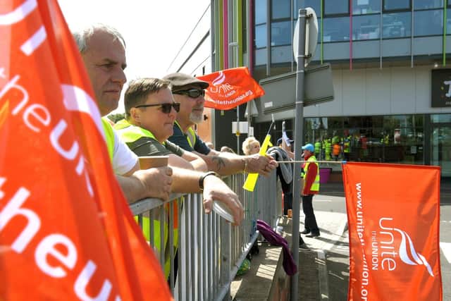 Stagecoach protesters outside Chorley Bus Station