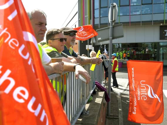 Stagecoach protesters outside Chorley Bus Station